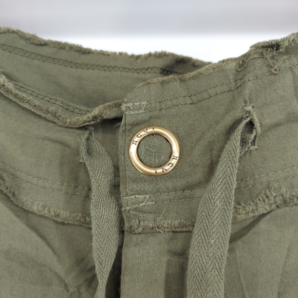 XCVI Wearables Khaki Cropped Cotton Spandex Bohemian Wide Leg Pants - Picture 4 of 8